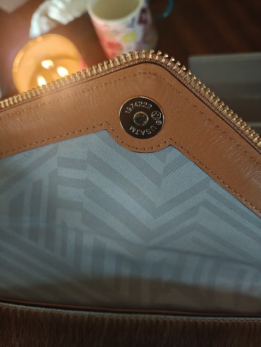 Rebecca Minkoff Calf Hair Envelope Clutch in Brown with Gold Trim - Picture 5 of 10
